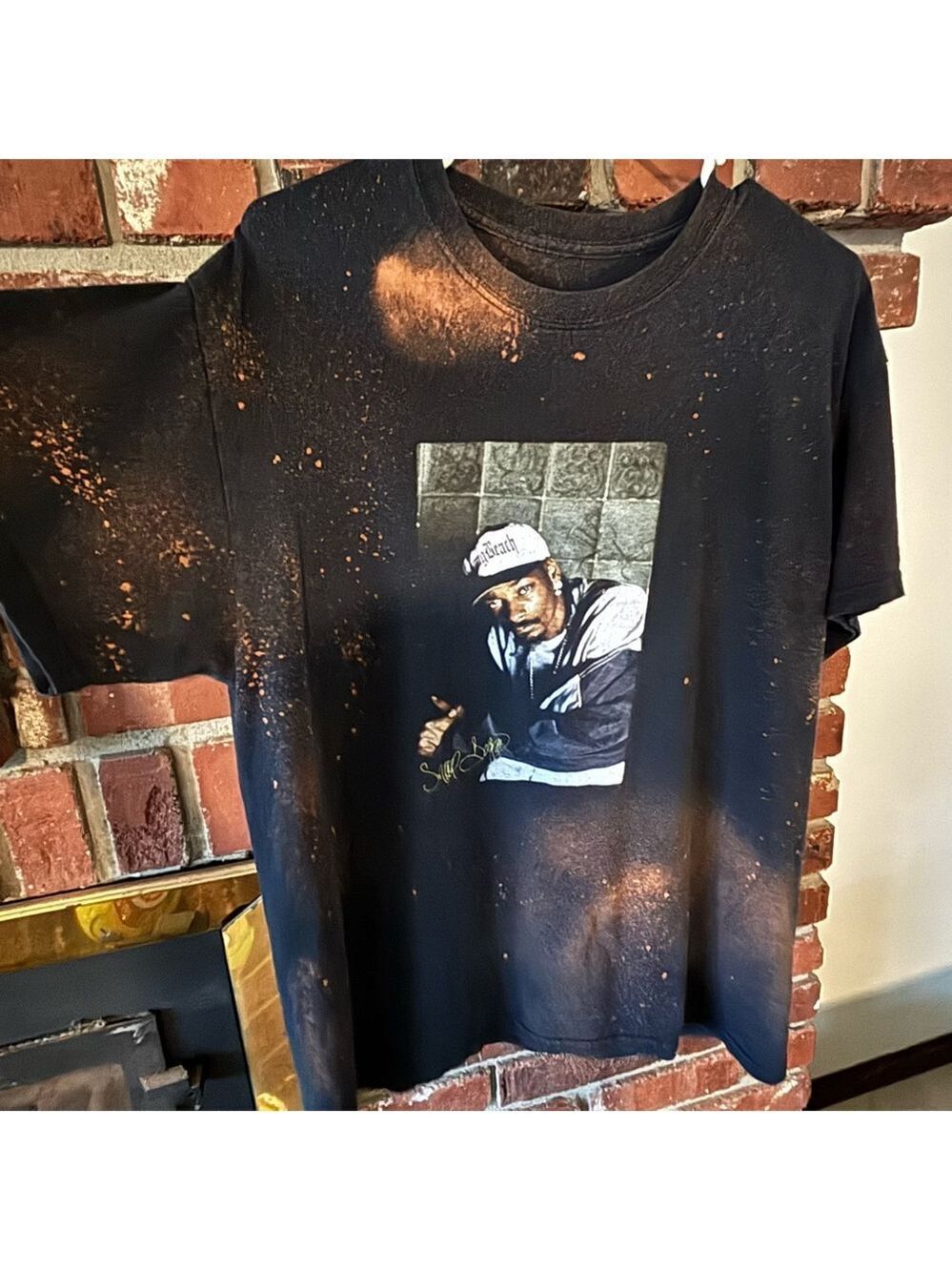 Vintage OOAK Snoop Dog Bleach-Splatter Men's T-Shirt Tee Sz Large 90’s OG Rap